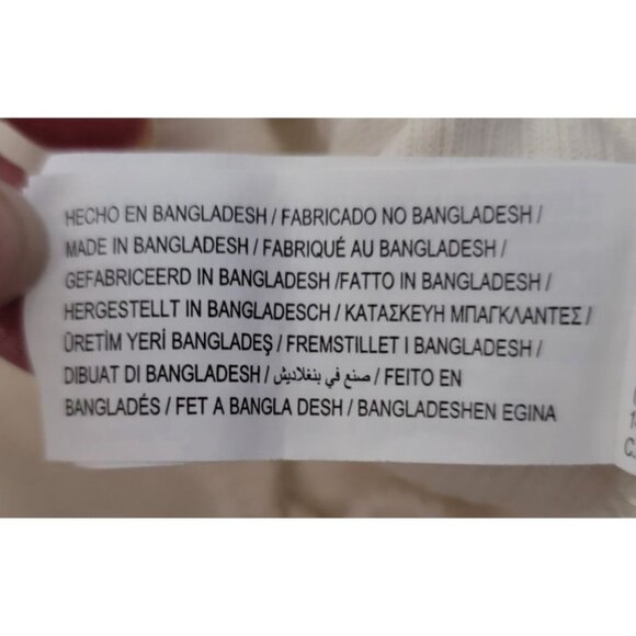 Zara Ribbed Short Sleeve Polo Shirt Beige M - Picture 6 of 8